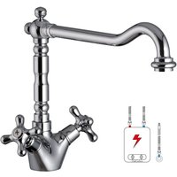 Niederdruck Retro Küchenarmatur Wasserhahn Spültischarmatur Antik Chrom - Paulgurkes von PAULGURKES