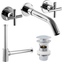 Paulgurkes - Set 3-Loch Unterputz Kreuzgriff Waschtischarmatur Excenter Siphon Paulgurkes - Set 3-Loch Unterputz Kreuzgriff Waschtischarmatur Excenter Siphon von PAULGURKES