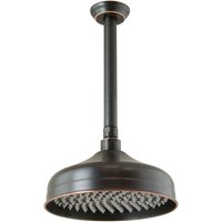 Paulgurkes - Retro Duschkopf schwarz Nostalgie Regendusche mit Deckenarm von PAULGURKES