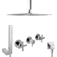 Unterputz Regendusche mit Deckenarm Set 30cm Regenwalddusche Duschsystem - Paulgurkes von PAULGURKES