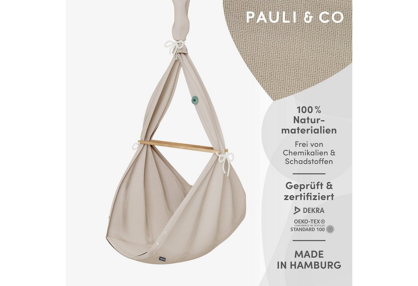 PAULI & CO® Stubenbett Premium Federwiege Babywiege Natur von PAULI & CO®