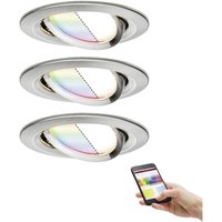 Paulmann 92965 LED-Einbauleuchte 3er Set LED 15.6 W Eisen (gebürstet) von PAULMANN LICHT