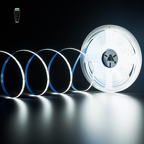 PAUTIX COB LED Streifen Kaltweiß 6000K,10M 4800LEDs DC24V LED Strip Light,LED Band CRI93+ für Schlafzimmer Küche DIY Beleuchtungsprojekt (Netzteil nicht enthalten) von PAUTIX