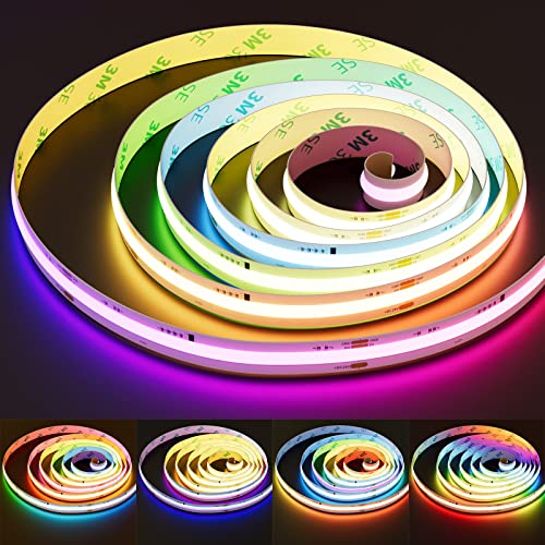 PAUTIX RGB Smart IC COB LED Streifen 5m,24V Farbwechselnde Pixel Adressierbare RGB LED Band, Mehrfarbige Flexible Licht für Heim DIY Beleuchtung Projekte(Kontroller & Adapter Separat Erhältlich) von PAUTIX