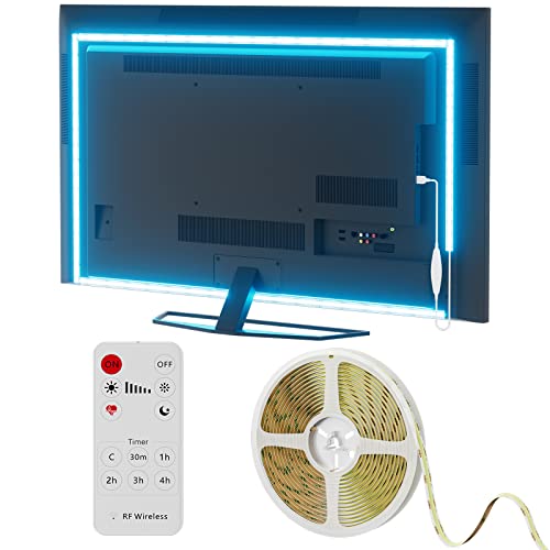 PAUTIX USB 5V LED Streifen Eisblau 2M, 640LEDs Dimmbar Blau COB LED Strip Lights TV Hintergrundbeleuchtung,Flexibel Unterbodenleuchte für Küche,Schlafzimmer,Zuhause DIY Beleuchtung von PAUTIX