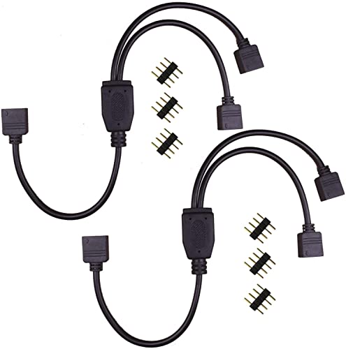 PAUTIX 2pcs 4 pin 1 zu 2 LED Steifen Splitter kabel,4 Pin Connector for CCT COB led strip RGB LED Band Eckverbinder Stecker LED Strip Anschlusskable von PAUTIX