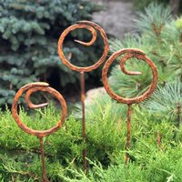 Rostige Gartenstecker Aus Metall Cortenstahl Haken, 3Er-Set von PAVAstudiodecor