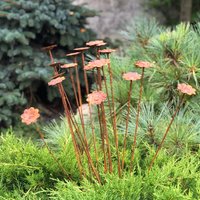 Rusty Blumen Set Von 20, Gartenpfähle Gartendekor, Metall Metallskulptur, Outdoor Metalldekor, Rostiges Metallgartendekor von PAVAmetaldecor