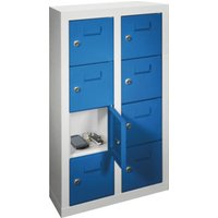 Pavoy Kleinfach-Hängeschrank, 2 x 4 Fächer, Korpus Lichtgrau/ Front Enzianblau von Pavoy