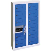 Pavoy Kleinfach-Hängeschrank, 2 x 6 Fächer, Korpus Lichtgrau/ Front Enzianblau von Pavoy