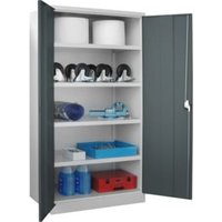 Pavoy Schwerlastschrank H1950 x B1040 x T630, Drehg., ohne Trennwand, 4 Böden, Korpus Lichtgrau / Front Anthrazitgrau von Pavoy