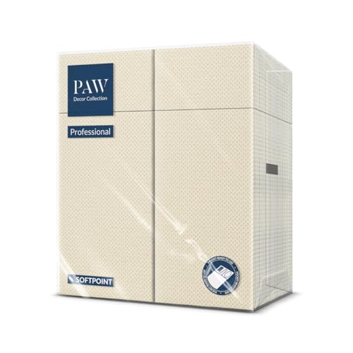 PAW - Besteckservietten aus Softpoint (32 x 38 cm 1/8 Bestecktasche) | 50 Stück | Perfekt für Pubs, Hotels oder Cafés | Serviettentaschen für Besteck | Champagner von PAW Decor Collection