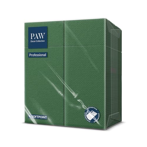 PAW - Besteckservietten aus Softpoint (32 x 38 cm 1/8 Bestecktasche) | 50 Stück | Perfekt für Pubs, Hotels oder Cafés | Serviettentaschen für Besteck | Stechpalmengrün von PAW Decor Collection