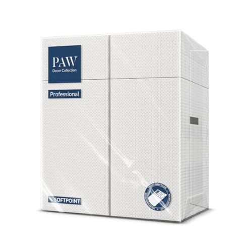 PAW - Besteckservietten aus Softpoint (32 x 38 cm 1/8 Bestecktasche) | 50 Stück | Perfekt für Pubs, Hotels oder Cafés | Serviettentaschen für Besteck | Weiß von PAW Decor Collection