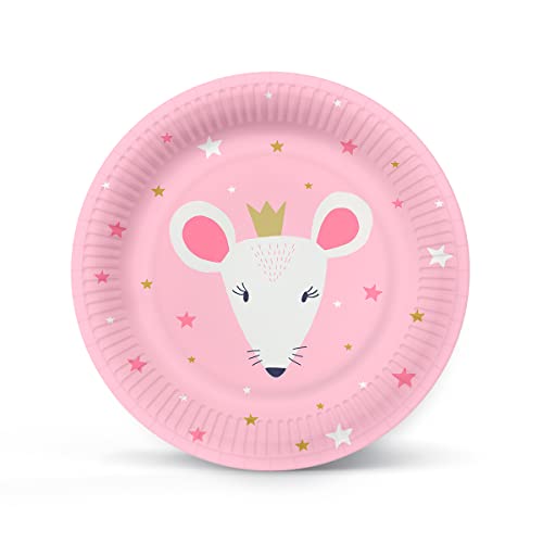 PAW - Pappteller (23 cm) I 10 Stück I Einwegteller Bunt aus Karton I Ideal für Hochzeiten, Kommunionen, Partys, Geburtstag I Gedruckt mit Wasserbasierten Farben I Farbe: Magical Friends von PAW Decor Collection
