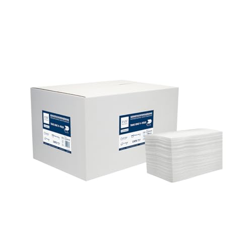 PAW - Spenderserviette Take One | 2-lagige Papierserviette für Serviettenspender N4 | V-Falz Papierservietten 16 cm x 21 cm | 40 x 200 Stück - 8000 Weiße Servietten von PAW Decor Collection