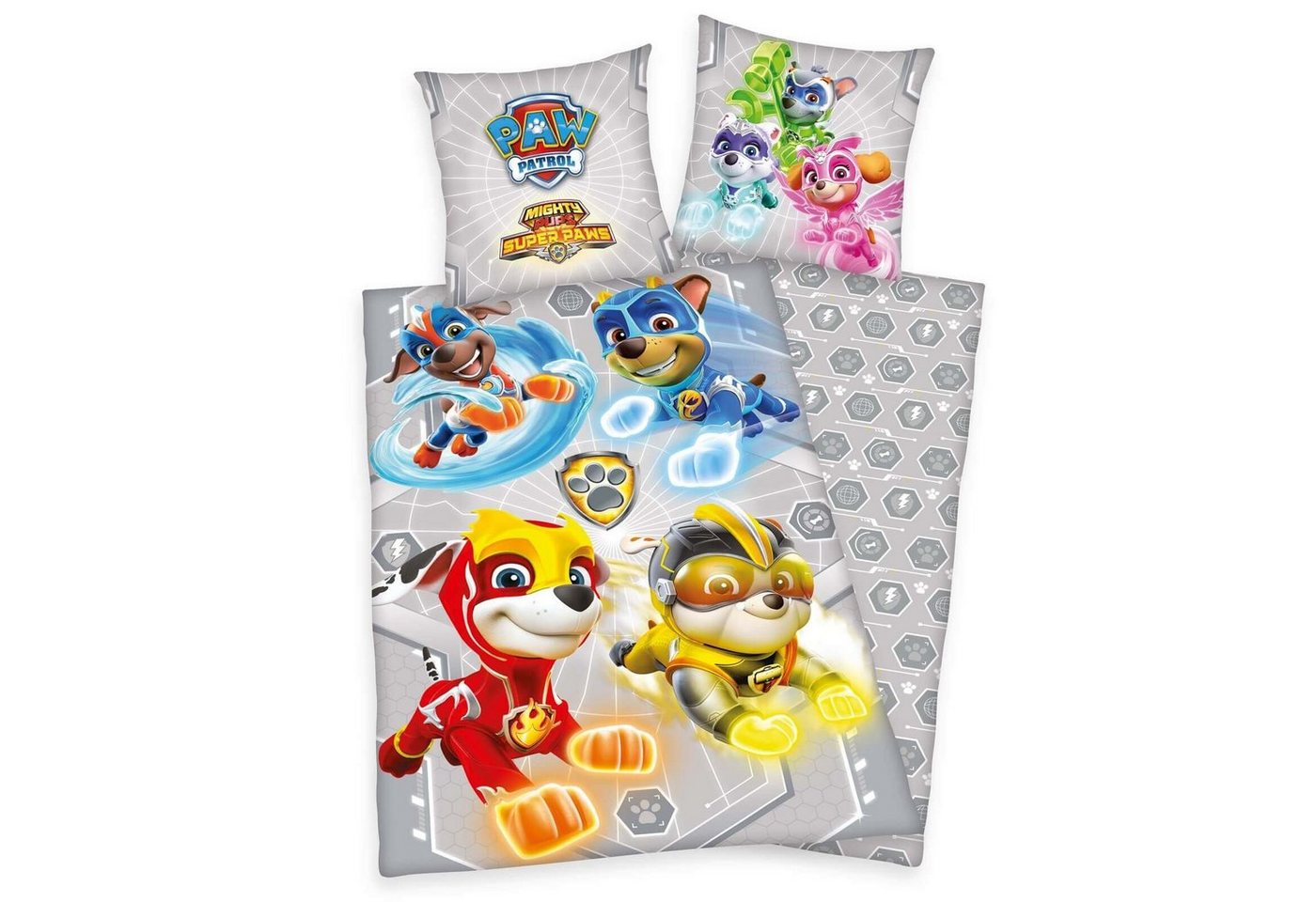 Kinderbettwäsche Herding PAW Patrol - Mighty Pups - Bettwäsche-Set, 135x200 & 80x80, PAW PATROL, Baumwolle, 100% Baumwolle von PAW PATROL