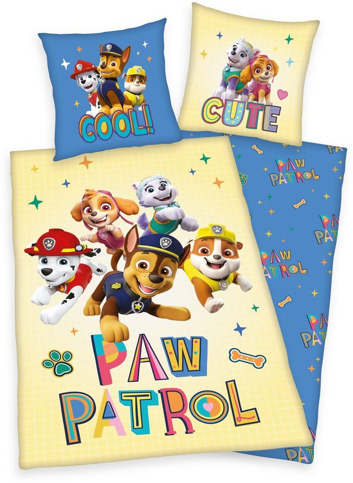 Kinderbettwäsche Paw-Patrol, PAW PATROL, Linon, mit tollem Paw Patroll Motiv von PAW PATROL