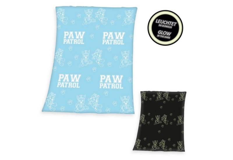 Kinderdecke PAW Patrol - GLOW in the DARK - Kuschelige Fleece-decke, 130x160, Herding, 100% Polyester von Herding