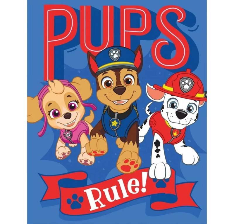 Kinderdecke Paw Patrol Fleecedecke Kinder Warm Kuscheldecke Chase Skye 170 x 130cm, PAW PATROL von PAW PATROL