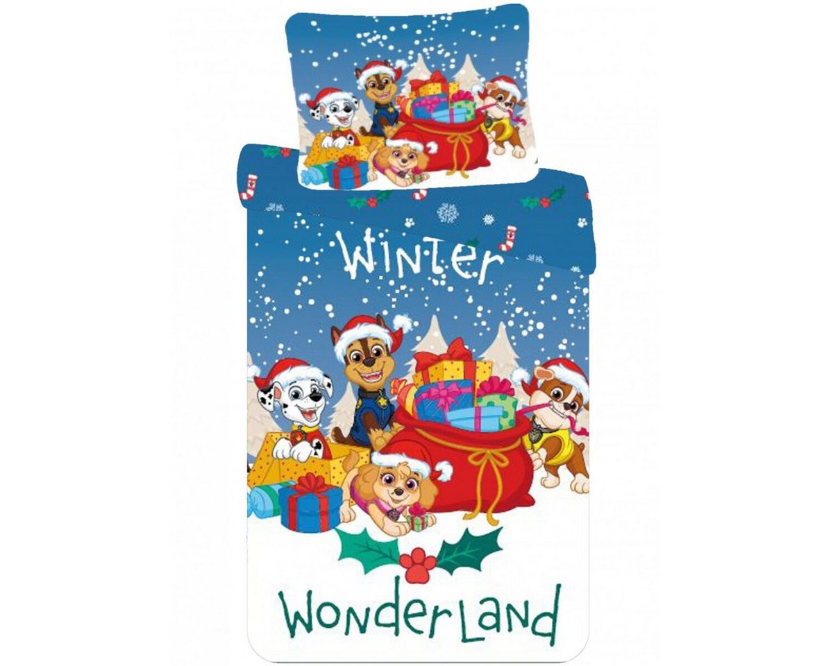 PAW PATROL Kinderbettwäsche Paw Patrol Holiday Weihnachtsbettwäsche 140x200cm von PAW PATROL