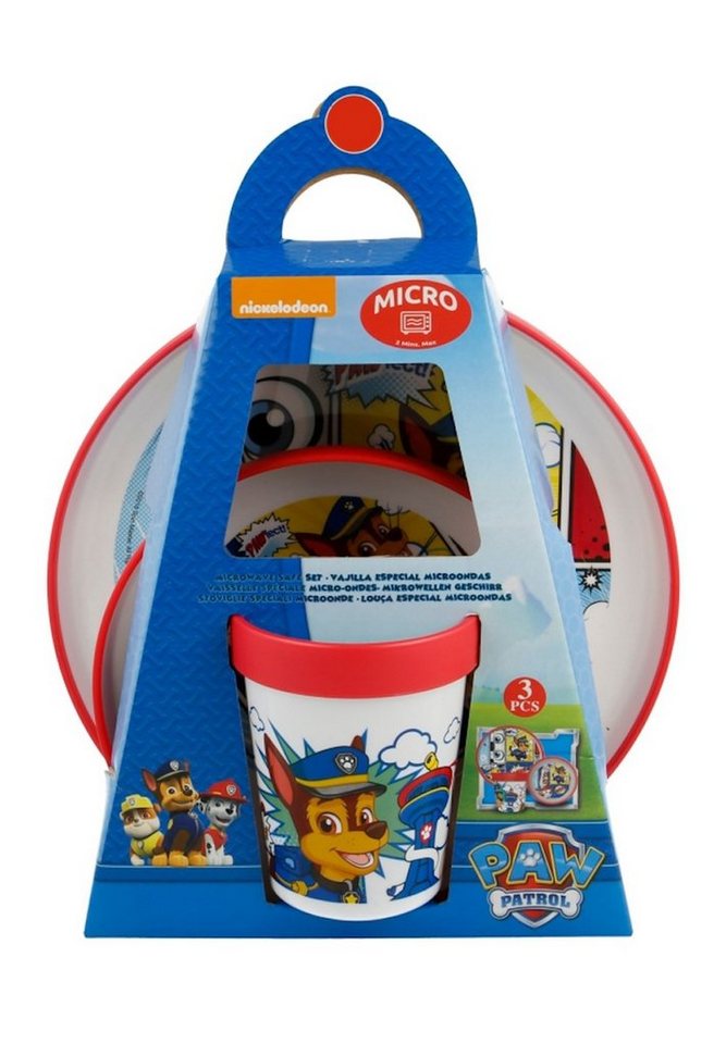 PAW PATROL Kindergeschirr-Set Chase Marshall Kinder Geschirr-Set Teller Schale Becher Geschenk-Set (3-tlg), BPA-Frei von PAW PATROL