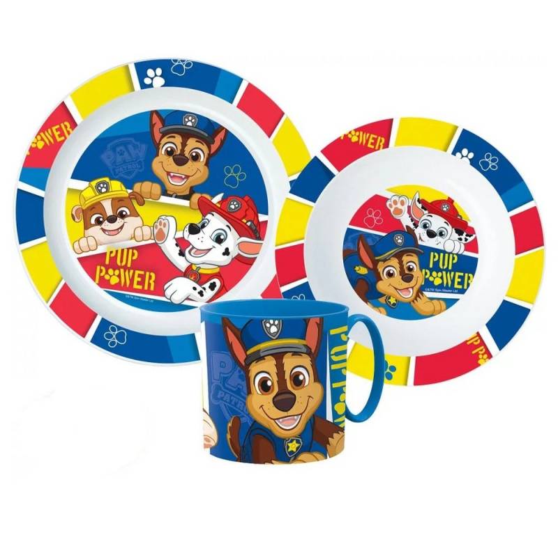 PAW PATROL Kindergeschirr-Set Freunde Frühstücksset Kleinkind Geschirr Besteckset Kindergarten (3-tlg), Kunststoff von PAW PATROL