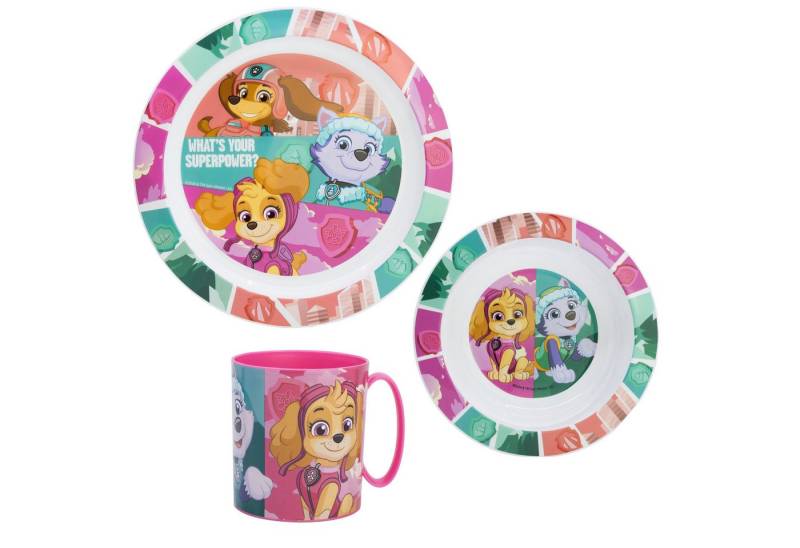 PAW PATROL Kindergeschirr-Set Paw Patrol Skye Liberty Kinder Geschirr-Set 3 teilig (3-tlg), 1 Personen, Becher, Teller, Schüssel von PAW PATROL