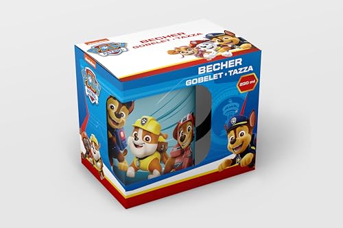 PAW PATROL Keramik-Tasse im Geschenkkarton, 230 ml, blau, Zylindrisch, Wiederverwendbar, Mikrowellen- und Spülmaschinengeeignet von PAW PATROL