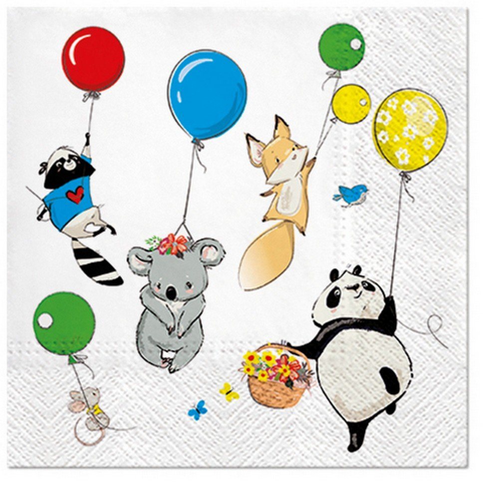 PAW Sp. z o.o. Papierserviette 20 Servietten Animals Party 33x33cm, (20 St) von PAW Sp. z o.o.