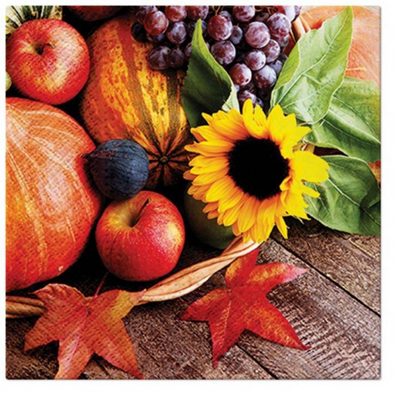 PAW Sp. z o.o. Papierserviette 20 Servietten Autumn Treasure 33x33cm, (20 St) von PAW Sp. z o.o.