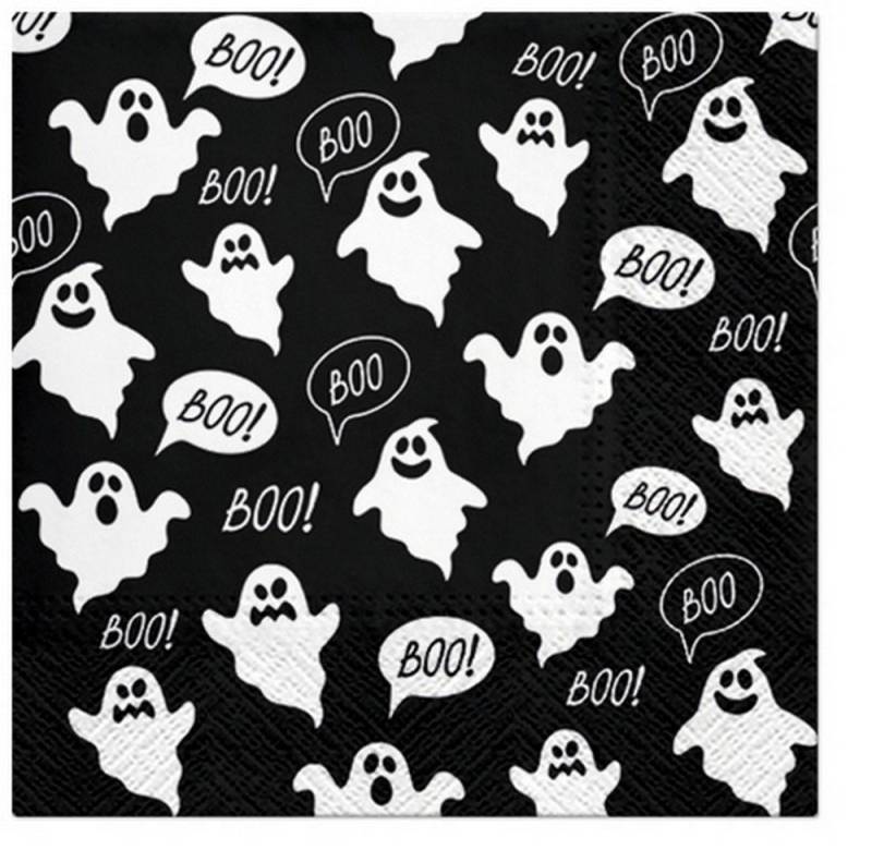 PAW Sp. z o.o. Papierserviette 20 Servietten Boo black 33x33cm, (20 St) von PAW Sp. z o.o.