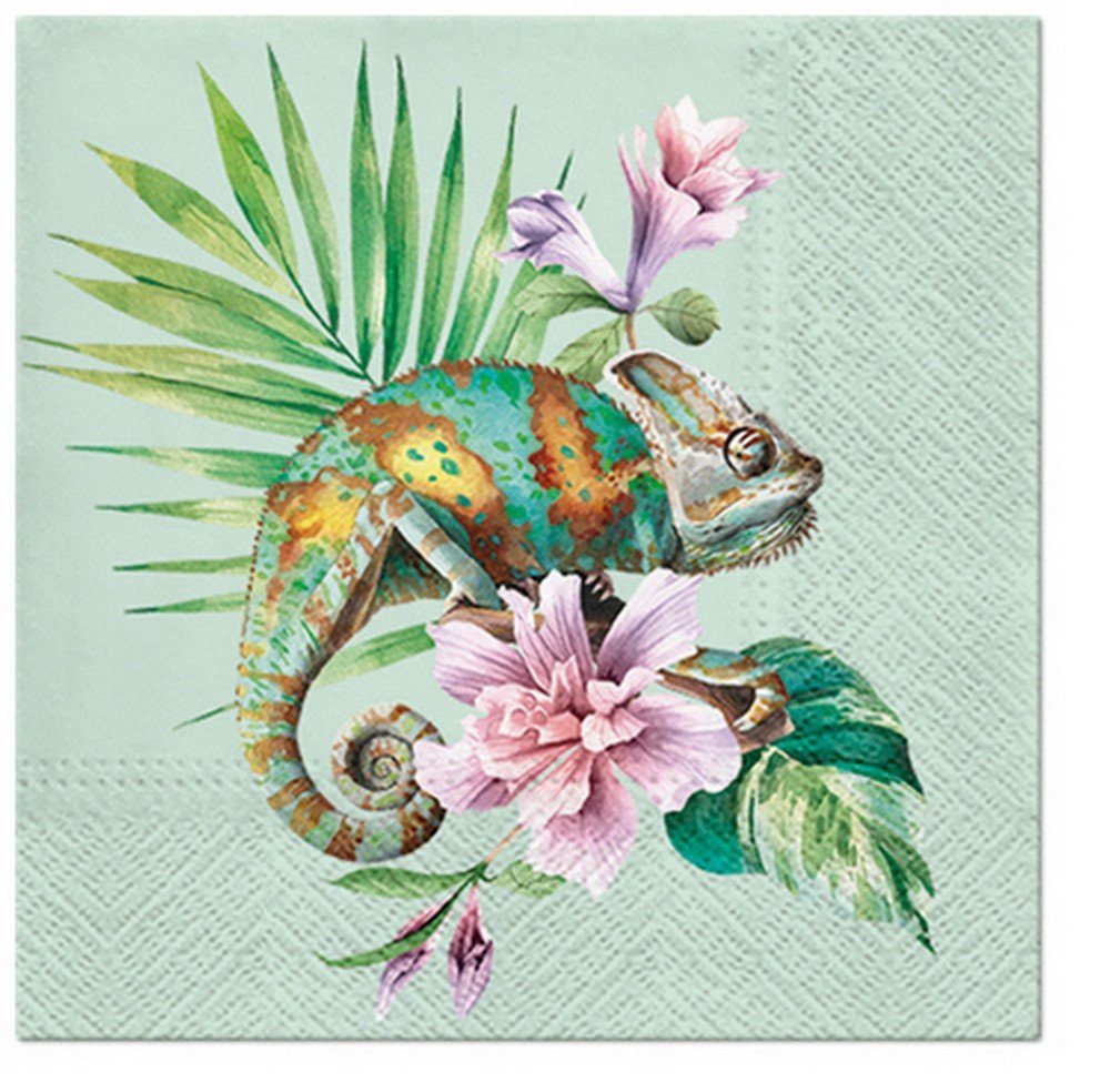 PAW Sp. z o.o. Papierserviette 20 Servietten Exotic Chameleon 33x33cm, (20 St) von PAW Sp. z o.o.