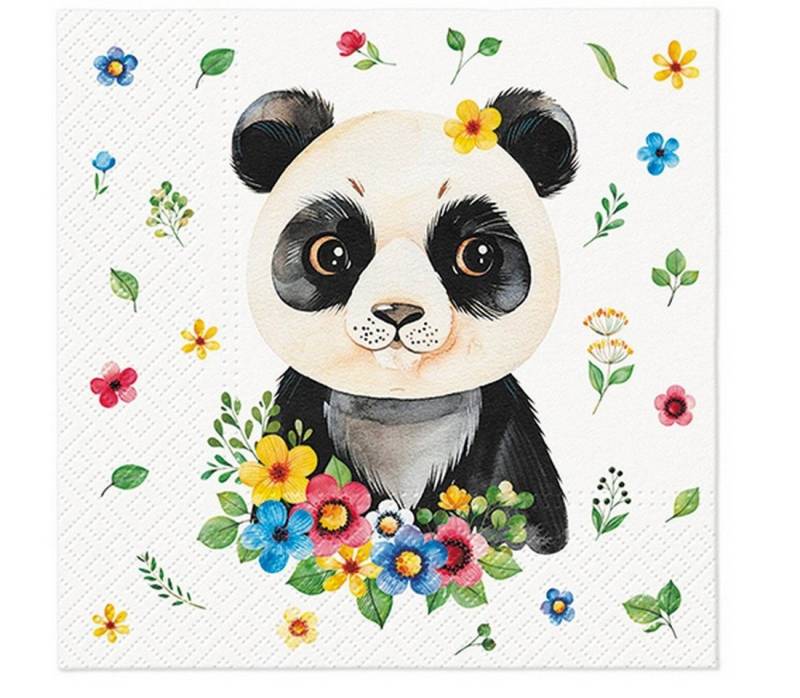 PAW Sp. z o.o. Papierserviette 20 Servietten Flower Panda 33x33cm, (20 St) von PAW Sp. z o.o.