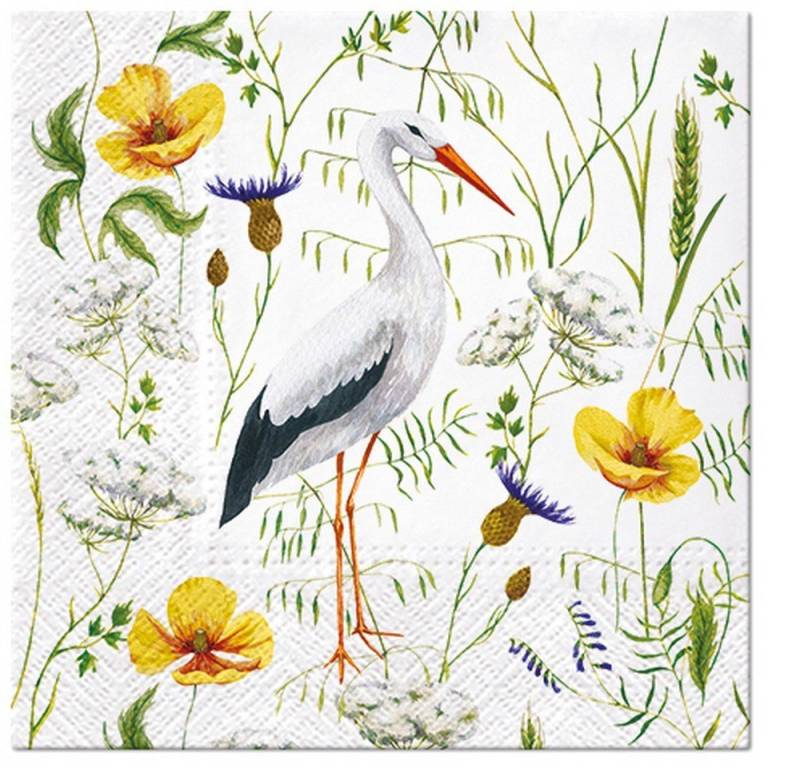 PAW Sp. z o.o. Papierserviette 20 Servietten Stork in Grassland 33x33cm, (20 St) von PAW Sp. z o.o.