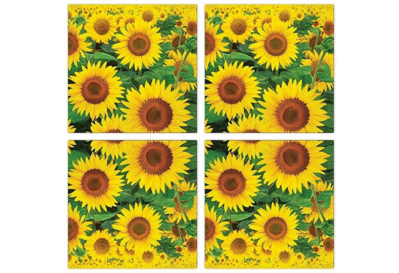 Tete a Tete Papierserviette 20 Stück 3-lagig, ca 33x33 cm, Sonnenblumenfeld, Sunflowers Field von Tete a Tete