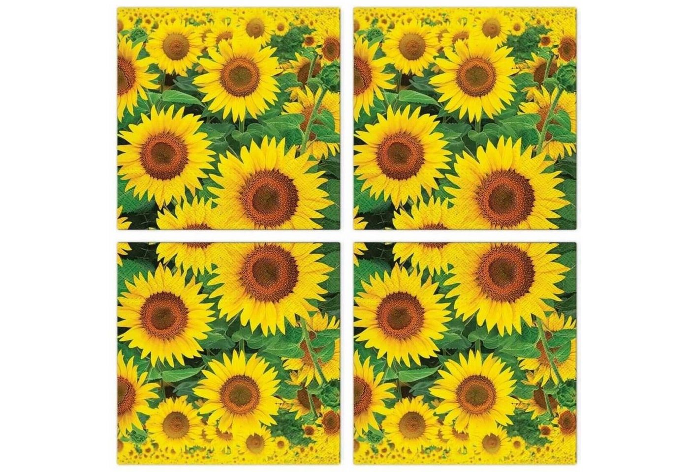 Tete a Tete Papierserviette 20 Stück 3-lagig, ca 33x33 cm, Sonnenblumenfeld, Sunflowers Field von Tete a Tete