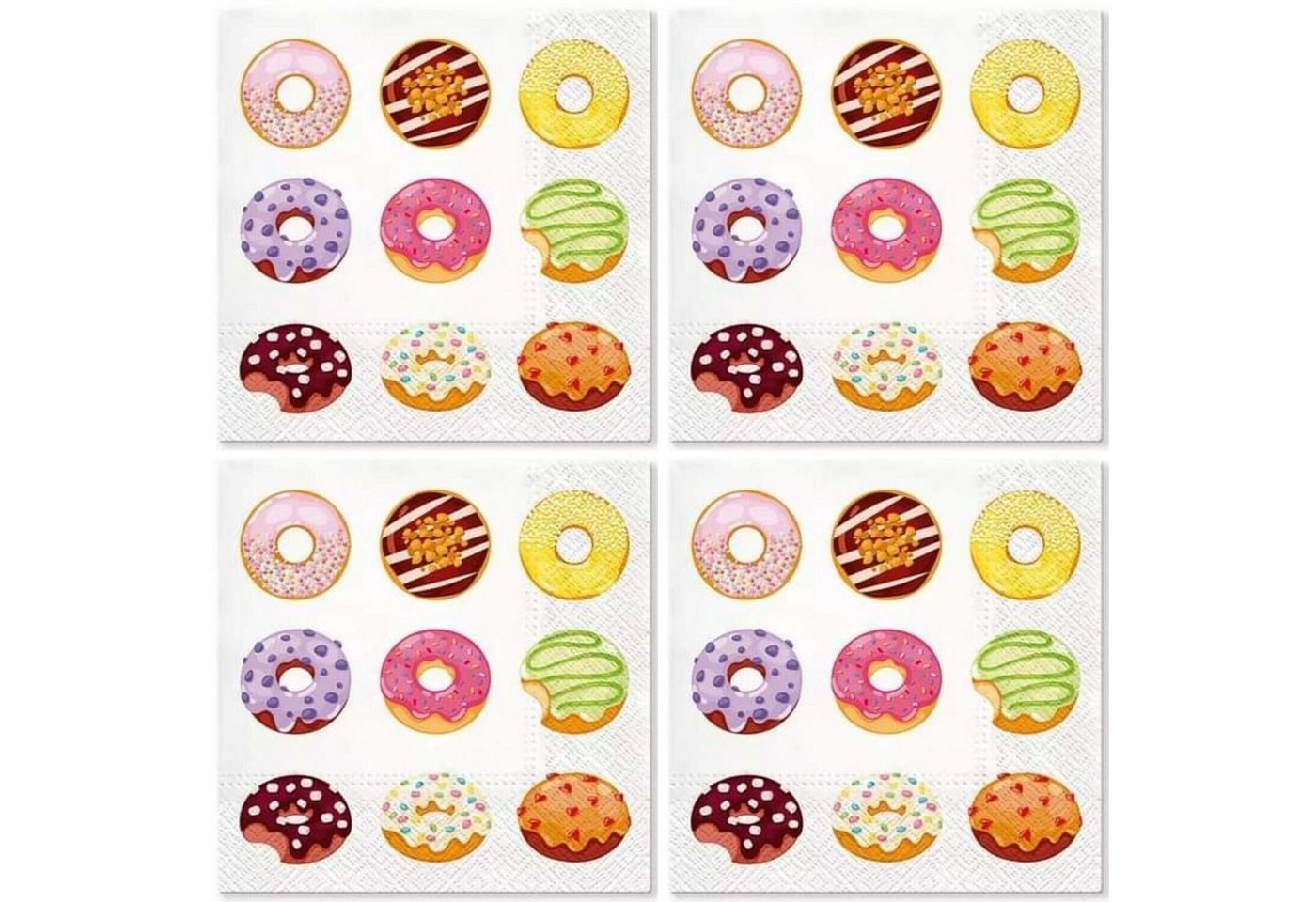 PAW Sp. z o.o. Papierserviette 20 Stück ca. 33x33cm 3-lagig, leckere Donuts, Tasty Donuts von PAW Sp. z o.o.