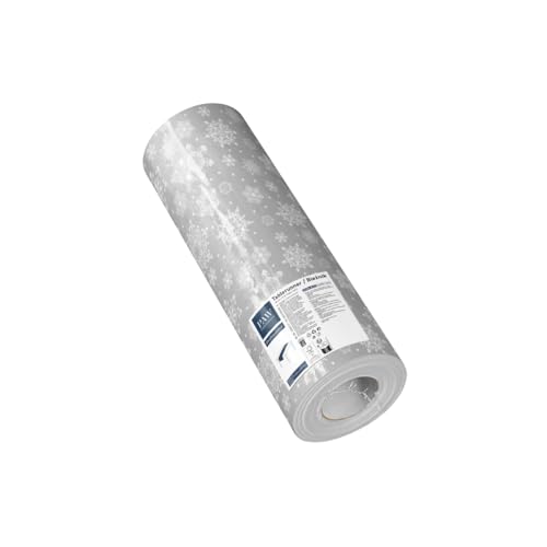 PAW - Tischläufer aus Airlaid (40 cm x 24 m) I Tischdeko für den Weihnachtstisch, Weihnachtsfeiern I Tischdeko Elegant Tischband - Schneeflocken Silber I Snowflakes Silver von PAW Decor Collection