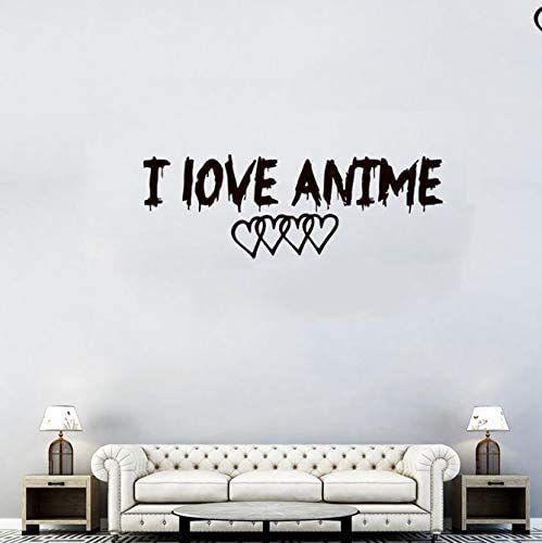 Anime Wandtattoo Zitat Abziehbilder Ich Liebe Anime Vinyl Aufkleber Wandbeschriftung Schlafzimmer Dekor Fenster Abziehbilder 57X20Cm von PAWANG