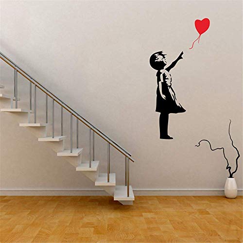 Banksy Wandtattoos, Ballon Mädchen Inspiriert - Banksy Vinyl Wall Art Sticker, 56 * 78Cm von PAWANG
