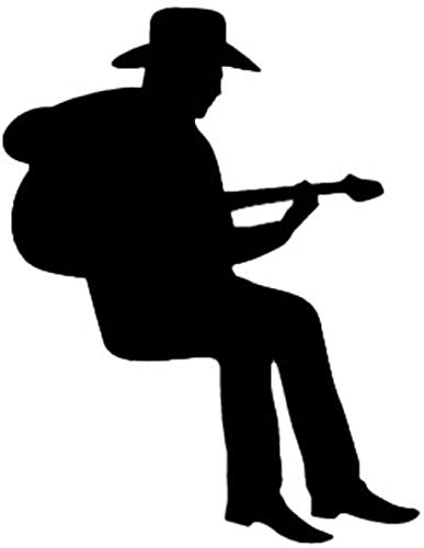 Cowboy Spielt Gitarre Silhouette Lichtschalter Aufkleber Cartoon Vinyl Musik Wandaufkleber Dekoration 8X10 Cm 3 Stücke von PAWANG