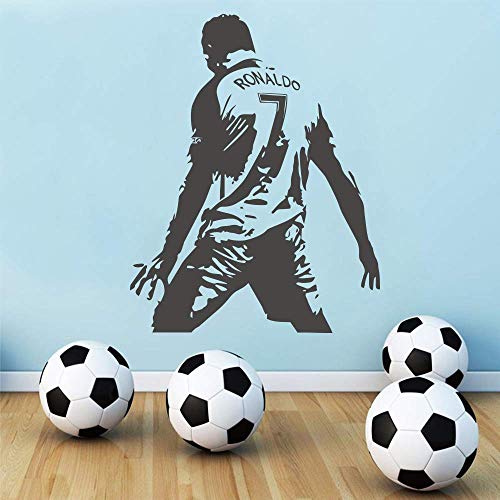 Fußball Spieler Cristiano Ronaldo Wandkunst Aufkleber Wandaufkleber Kindergarten Jungen Kinderzimmer Dekor Fußball Wandtattoos Sticker43 * 54 Cm von PAWANG