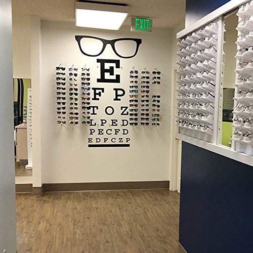 Große Gläser Sehtafel Optisches Fenster Wandaufkleber Augenarzt Optometrie Hipster Eyewear Specs Rahmen Glas Wandtattoo Vinyl 85Cmhighx46Cmwide von PAWANG