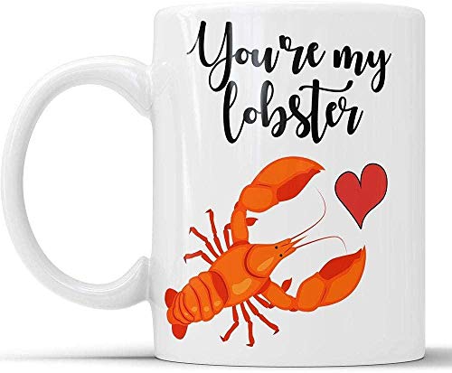Inspired by Friends, You are My Lobster Kaffeetasse, das beste Geschenk für Mama und Papa, Freund, Freundin, weiß, feines Knochen-Keramik, 313 ml, P2_301-400Ml-P2_301-400Ml von PAWANG