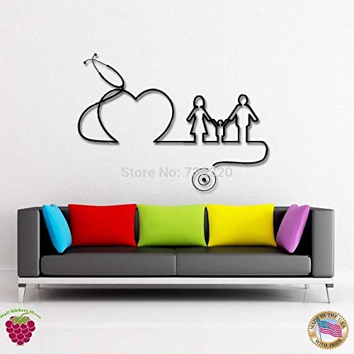 Krankenhaus Klinik Vinyl Wandtattoo Krankenhaus Arzt Familie Herz Gesundheit Wandbild Kunst Wanddekoration Eingerichtet Zimmer Wandaufkleber 73X56 Cm von PAWANG