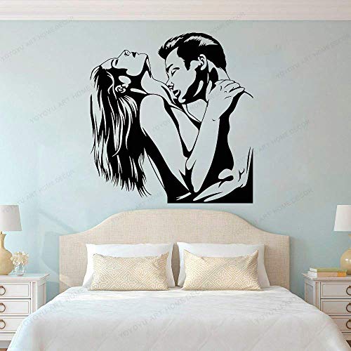 Liebespaar Liebe Romantische Wandaufkleber Schlafzimmer Hauptdekoration Mann Frau Umarmung Silhouette Aufkleber 45X70Cm von PAWANG