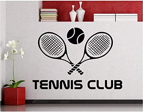 Wandaufkleber Abziehbilder, Wandaufkleber Tennis Club Zimmer Tür- Und Fensterdekoration Vinyl Kunst Poster Wandbild Abnehmbare Dekoration 42X61Cm von PAWANG