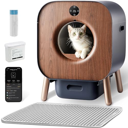PAWBBY P1 Ultra Katzenklo Selbstreinigend, Selbstreinigende Katzentoilette, TÜV-Zertifizierung, Anti-Klemm-/Pflanzendesodorierendes Design, App-Steuerung, Extra Groß für Mehrere Katzen von PAWBBY
