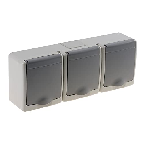 3fach Steckdose Aufputz-Montage Grau Feuchtraum IP44 16A 250V 3fach Steckdose Aufputz-Montage Grau Feuchtraum IP44 16A 250V von PAWBOL